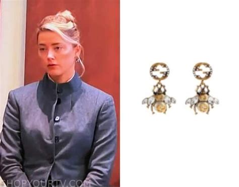 amber heard gucci bee earring|amber heard double g bee.